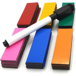 MODERN WAVE - Reusable Magnetic Stripes Labels for School/Office/Home/Warehouses/Shelves/Whiteboards 6 x 2 cm (Multicolor, 84 pcs)