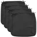 COSHNIBI Patio Cushion Covers 24'' X 24'' X 4'', Waterproof and Fade-Resistant Outdoor Cushion Cover Replacement for Outdoor Slipcovers,Rattan Chair Sofa & Lounge Seat - 4 Pack, Black(Covers Only)