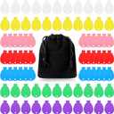 Lenwen 80 Pcs Balloon Weights Plastic Colorful Weights for Balloons for Birthday Party Decoration Wedding Holiday Celebration(Balloon Shaped,Rainbow) (Red, Pink, Purple, Blue, Green, Yellow, Orange)