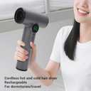 Fosa Cordless Hair Dryer, USB Rechargeable Hair Dryer, Battery Powered, 200W 15600mAh Portable Blow with USB Type C Charging, for Travel Camping Dorms