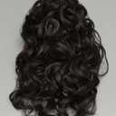 Flufymooz Ponytail Extension, 12" Short Claw Ponytail Extension Wavy Curly Jaw Clip in Pony tails Hair Extension Natural Synthetic Hairpiece for Women (Black Brown)