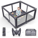 Foldable Baby Playpen Portable Travel Play Yard, Dark Gray