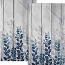 Giwawa Blue Eucalyptus Leaves Hand Towels Set of 2 Rustic Wood Soft Guest Bath Towel Kitchen Dish Towels Spa Home Bathroom Decorations