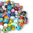 Craft Attic 1 LB Bag of Assorted Glass Beads for Jewelry Making, Lampwork Murano Bead Mix for Bracelets and Necklaces, Crafting Beads Supplies Kit, Large & Small Beads (Assorted 200)