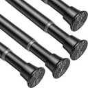 AIZESI Tension Curtain Rod 18-36 inch4Pcs Adjustable Black Curtain Tension Rod No Drilling Small Tension Rod Spring Tension Curtain Rod Expandable Curtain Rod