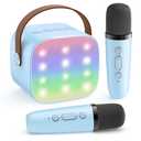 YLL Upgraded Mini Karaoke Machine with 3 Wireless Microphones Toy for Kids, Birthday Gifts for Girls Boys, Portable MP3 Player for Ages 3, 4, 5, 6, 7, 8, 9, 10, 11, 12+ Year Old Family Party