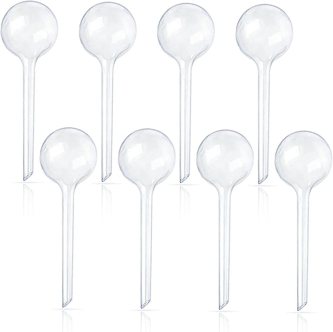 8 Pcs Clear Plant Watering Globes,Plastic Self Watering Bulbs Ball,Garden Water Device for Plant Indoor Outdoor  (8 Small, Clear)
