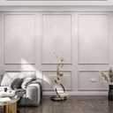 Wall Molding Kit for Interior Walls  Pre-Cut Factory Primed Trim Set for Decorative Panel Look, Accent Walls, Picture Frame & Wainscoting Projects | 3 Top 3 Bottom Frames