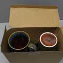 YINUOWEI 20oz Porcelain Coffee Mugs Set of 2, Large Tall Coffee Mugs with Handles, Modern Ceramic Coffee Cups for Tea, Cocoa, Milk, Gifts for Women Men - Blue & Green