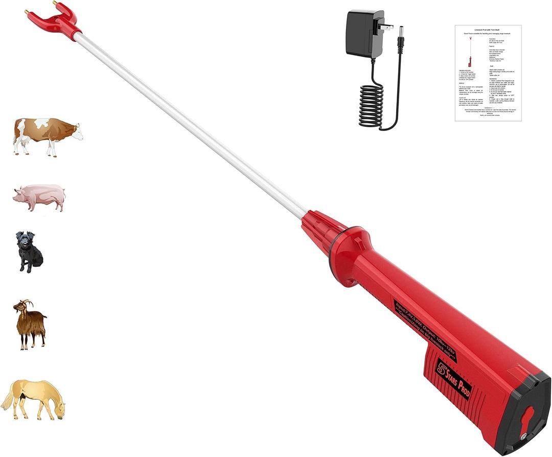 C Cattleya Cattle Prod for Dogs Cows, Liverstock Prod Rechargeable, Waterproof Electric Cattle Prod Stick for Cow Pig Goats (39 in.)