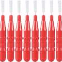4 x Didiseaon 50 Pcs Interdental Brush for Braces, Disposable Braces Flossers Toothpick Teeth Flossing Head Oral Hygiene Flosser Toothpick Soft Cleaning Tool (1 Count (Pack of 1), Red)