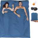 Sleeping Bag Liner,Travel Sheet & Adult Sleep Sack, Camping Sheets Travel Sleep Sack for Backpacking,Hotels & Hostels -Lightweight Single &Double Travel Sheet Camping Sheets