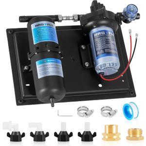 12V Water Pump 7GPM and Accumulator Tank -1L 125PSI Durable, Ultra-Quiet Water Pressure System, Easy Installation, Reduces Pump Cycling, Smooths Water Flow for Home Use, RV, Marine and Off-Grid