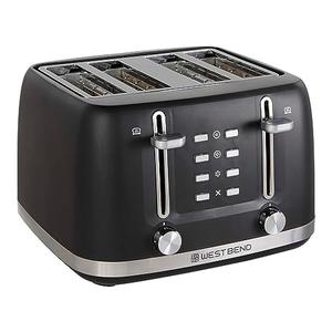 West Bend Toaster 2-Slice Extra-Wide and Deep Slots with 3 Functions and 7 Shade Settings Manual Toast Lift Lever Auto Shut-Off and Removable Crumb Tray, 1500-Watts, Black