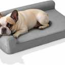 Orthopedic Dog Bed – 28"x19"x6" Small – Cooling Gel Memory Foam, Double Waterproof Cover, Non-Slip, Tech Fabric Cover (Slate)