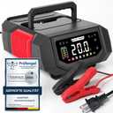 HAUSPROFI 20A Smart Car Battery Charger 12V/24V, Adjustable Current (1A-20A) Automotive Battery Maintainer & Trickle Charger with Pulse Repair, Desulfator for AGM, LiFePO4, Deep Cycle, Boat, RV - 0V A