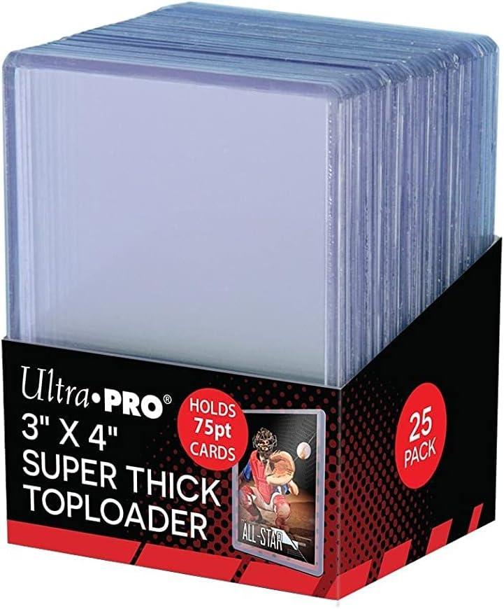 Ultra Pro 3 x 4 Super Thick Baseball Card Toploaders,Polyvinyl Chloride, Holds 75pt Cards (Pack of 25)