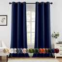MIULEE Navy Blue Blackout Curtains for Bedroom Living Room 96 Inches Long 2 Panels, Thermal Insulated Room Darkening Drapes Grommet Noise Reducing Light Blocking Window Treatments 40x96 Inch
