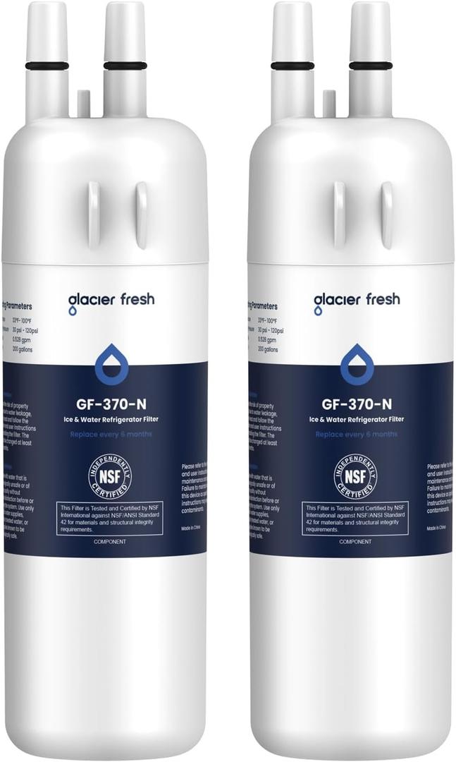 GLACIER FRESH EDR1RXD1 Refrigerator Water Filter Compatible with W10295370A, EDR1RXD1, WHR1RXD1, KAD1RXD1, Filter 1, W10295370, P4RFWB, P8RFWB2L, 46-9930, 46-9081 Refrigerator Water Filter,2 Pack