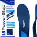 PowerStep ProTech Orthotic Insoles - Medical Grade Arch Support Inserts for Plantar Fasciitis Relief - Made in USA - Maximum Cushioning + ShockAbsorb Orthotics (M 6-6.5 W 8-8.5) (Men's 6-6.5 / Women's 8-8.5, White)