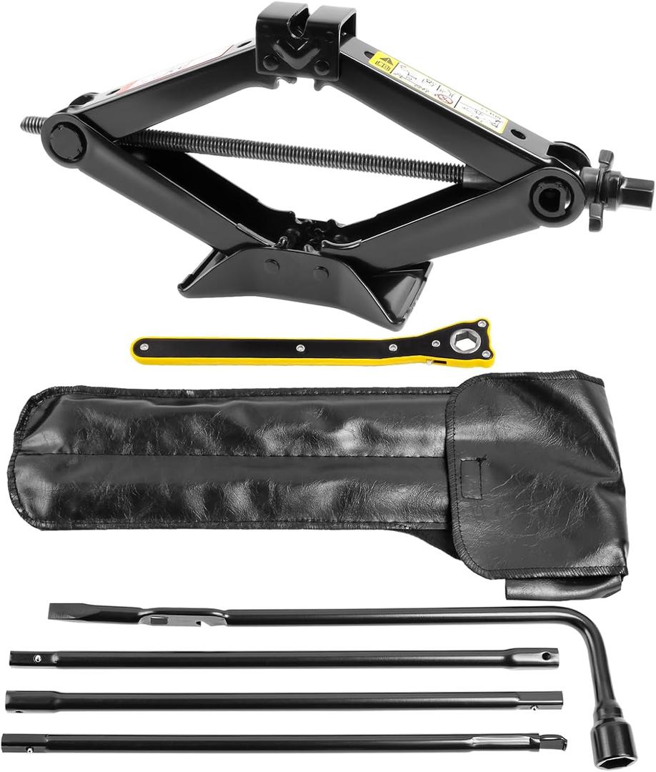 Spare Tire Jack Kit Compatible with 1999-2019 Silverado Tahoe Avalanche 2002-2018 Escalade, Scissor Jack 2.5 Ton Heavy Duty Lifting Jack & Spare Tire Lug Wrench Tool Kit Replacement Tire Repair Tool