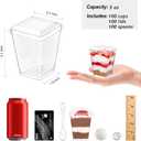 Zezzxu 100 Pack 5 oz Plastic Dessert Cups with Lids and Spoons, Banana Pudding Cups with Lids Mini Dessert Shooters for Party Individual Yogurt Parfait Jello Fruit Trifle