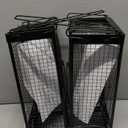 2-Pack Rat Traps Humane Live Mouse Vole Chipmunk Trap Cage for Indoors and Outdoors (Black)