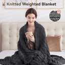 Knitted Weighted Blanket Kids, No Beads Heavy Blanket 40 x 60'' 7lbs, Breathable Chunky Knit Blanket, Cooling Weighted Blanket for Hot Sleepers, Christmas Home Decor (Dark Grey)