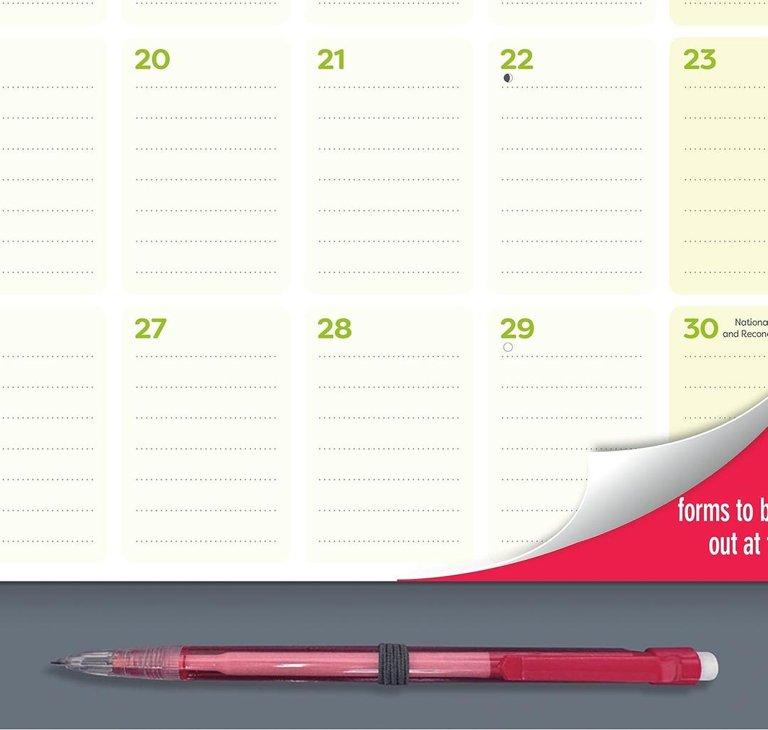 Blueline Magnetic Monthly Fridge Calendar with Shopping List and Note Pad, Runs Sept 2023 thru December 2024, 14"x13.5", (C174110A-24)