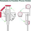Selfie Stick, Foldable Cellphone Tripod with Remote, Travel Tripod for iPhone Series Android, Video Recording - Pink