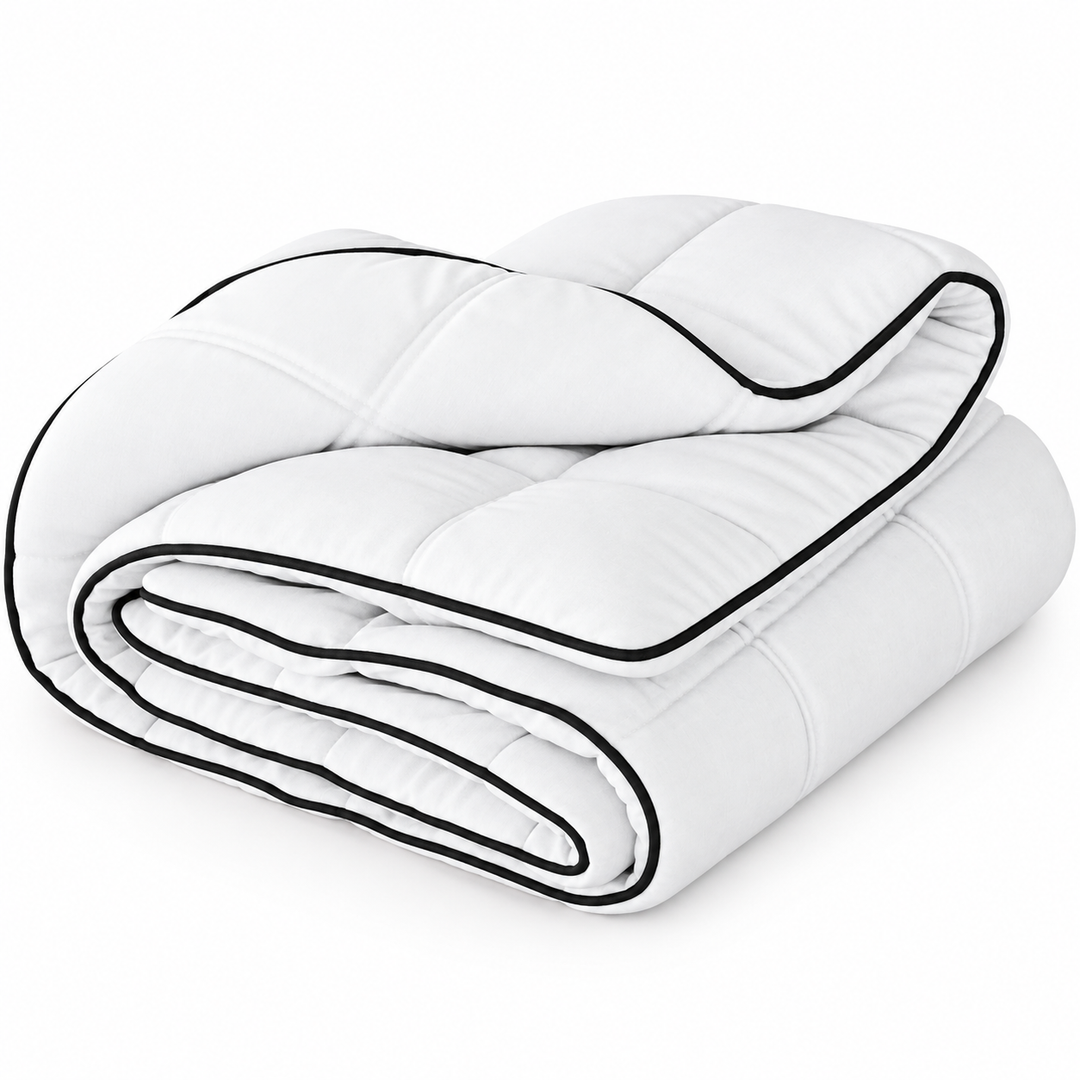 Goose Feather Down Fiber Comforter Duvet Insert King
All Season 100% Cotton Cover, Medium Warmth Luxury Hotel Bedding Comforter, Breathable Ultra Soft White 106 x 90 In