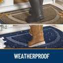 OLANLY Half Circle Door Mat Indoor Outdoor Entrance Welcome, Waterproof All-Season, All-Weather Doormat, Sturdy Natural Rubber, Low Profile, Easy Clean Patio Porch Entryway Mat, 47x32, Grey