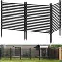 Garvee Privacy Fence Panels for Outside, 48" h×106" w 3-Panel No-Dig, Rustproof Decorative Garden Barrier, Air Conditioner Fence Panels, Pool Equipment Enclosure, Trash Can Screens, Easy Install