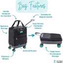 Handy Sandy Haul-It Foldable Rolling Tote – Patented Heavy-Duty Utility Bag with 8 Spinner Wheels, – Reusable Grocery Cart, Laundry Carrier, Travel Tote, Commuter Bag for Shopping & More- Green