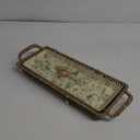 Mud Pie Splatter Platter and Basket Set, tray 5" x 13" | basket 6" x 14" | spreader 5 1/2" Brown