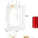 Ohuimrt 30 PCS Clear Plastic Gift Bags with Handles, 6.3 x 9.84 x 3.15 Inches Reusable Party Favor Bags with Ribbon Transparent Gift Wrap Bags Bulk for Weddings Birthdays