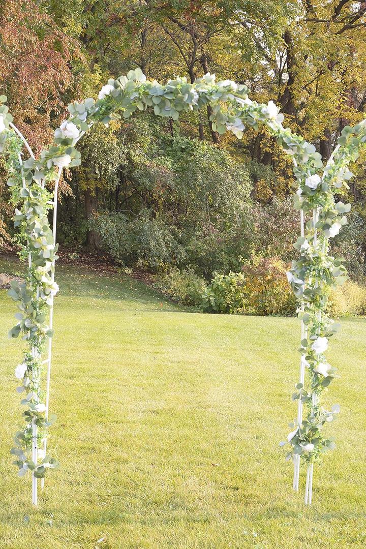 Metal Pergola Arbor Arch for Outdoors | 7.9 Feet High x 4.6 Feet Wide, Easy to Assemble | Perfect Backyard, Garden, Bridal Party & Wedding Decoration | 1 Pack | White
