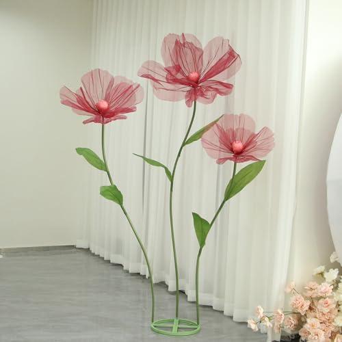 YOFNIRG Giant Flowers for Decoration,Wedding Reception Essential Decoration,5.6 Ft Tall Artificial Silk Flower,Party Banquet Background Decor,Home Decor(Red) YOFNIRG Giant Flowers for Decoration,Wedding Reception Essential Decoration,5.6 Ft Tall Artificial Silk Flower,Party Banquet Background Decor,Home Decor(Red)