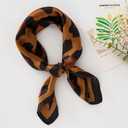 3 x Leopard Cheetah Print Head Scarf Women Neckerchief Scarf for Hair Wrapping at Night Bandana Square Scarf