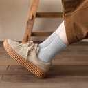 Loritta Wool Socks for Women, Winter Warm Stocking Stuffers Gifts for Women Cabin Crew Hiking Boot Socks (Large, B5-solid Color 01)