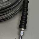 YAMATIC True 3/8" ID Pressure Washer Hose 50 FT, 4200 PSI, 250F Hot Water, Steel Braided Non-Marking Gray Rubber Hose, 360 Swivel 3/8" Quick Connect with M22 Adapters for Gas Power Washers