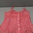 SOLY HUX Women's Lace Cami Tops Button Down V Neck Spaghetti Strap Going Out Summer Tops Plain Watermelon Pink Small