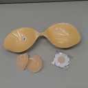 Invisible Strapless Sticky Bra Push up for Women, Ultra Adhesive Bra for Backless Dress, Cleavage Bra Lift Novelty Bras (B Cup, Light Beige)