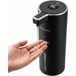 Touchless Automatic Liquid Soap Dispenser | USB Rechargeable Wall Mount 400ml Waterproof Sensor Foam Hand Soap Dispenser for Bathroom Kitchen Kids Black