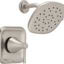 Moen Ronan Spot Resist Brushed Nickel Single-Handle Tub and Shower Faucet with Valve, 6-Inch Modern Rainshower, 82123SRN