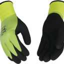 Kinco - Hydroflector Lined Waterproof Latex Work Gloves, Extra Warm, (1786P) (Large (Pack of 1), Yellow, Black Latex Palm)