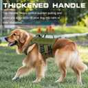 Tactical Dog Harness Medium Sized, Heavy Duty No Pull Dog Harness with Handle, Easy On and Off Service Dog Vest with Molle System, Reflective Pet Vest for Walking Hiking Training (M(Neck:17-23",Chest:22-32"),35-50 lbs, Green)