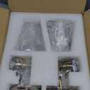 MWZ Gold Wall Sconce Set of 2, Modern Brushed Brass Sconces Lighting with Clear Glass Shade,Bathroom Light Fixtures Over Mirror,Vanity Lights Over Sink,Indoor Wall Mount Adjustable Angle Lamp