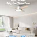 Dreo Ceiling Fans with Lights and Remote, 44 inch Low Profile White Ceiling Fan, Reversible, 5CCT, 6-Level Dimmable, 6 Speeds Bedroom Ceiling Fan, Quiet, Easy to Install, Timer, Flush Mount