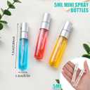 Zhehao 50 Pcs Mini Spray Bottles 5 ml Clear Glass Perfume Bottles Refillable Fine Mist Perfume Atomizer Portable Empty Sample Containers for Cleaning, Essential Oils, Travel (Silver Cap)